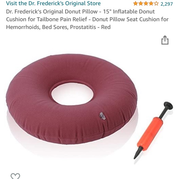 Dr. Frederick’s Original Donut Pillow - 15" Inflatable Donut Cushion - Picture 2 of 2